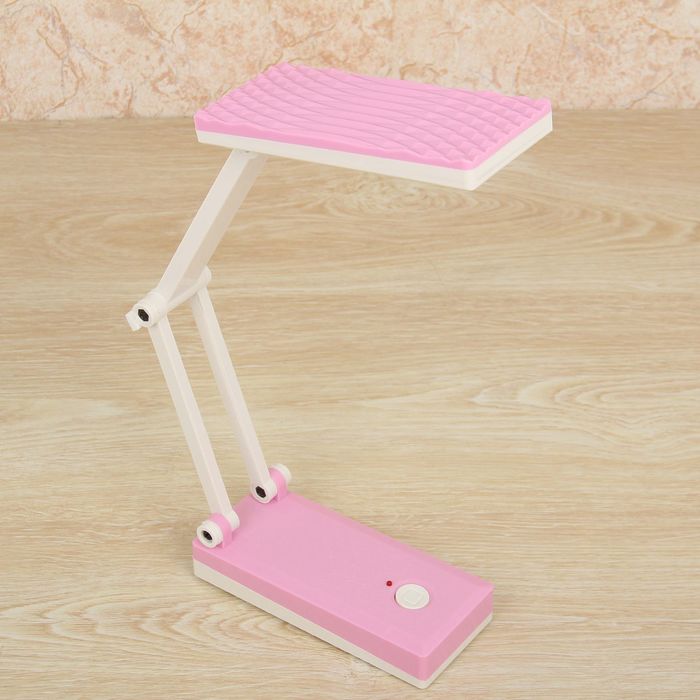 Лампа настольная "Ребристость" 27 диодов розовая 45х16х6,8 см