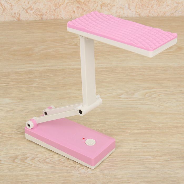 Лампа настольная "Ребристость" 27 диодов розовая 45х16х6,8 см