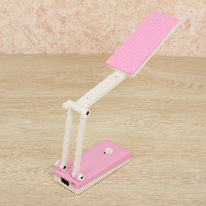 Лампа настольная "Ребристость" 27 диодов розовая 45х16х6,8 см