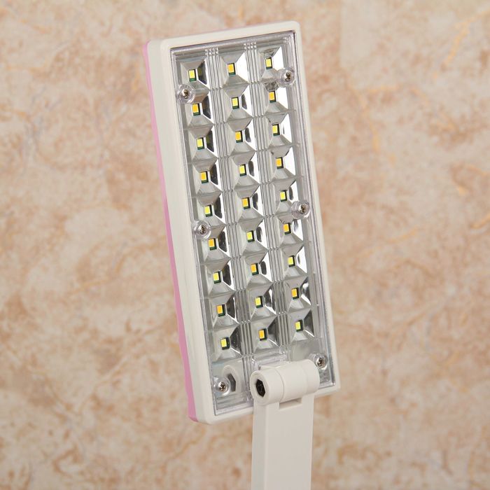 Лампа настольная "Ребристость" 27 диодов розовая 45х16х6,8 см