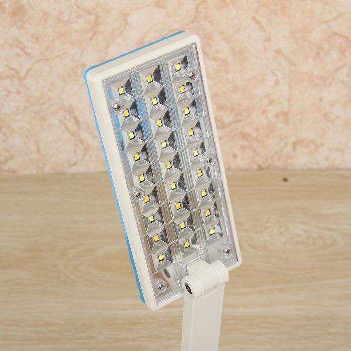 Лампа настольная "Ребристость" 27 диодов синяя 45х16х6,8 см