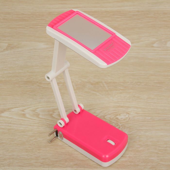 Лампа настольная с зеркалом "Розовая" 16 диодов 32,5х11,5х6,3 см