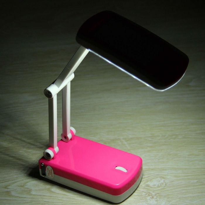 Лампа настольная с зеркалом "Розовая" 16 диодов 32,5х11,5х6,3 см