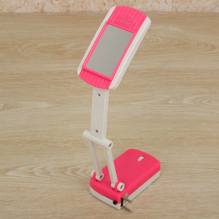 Лампа настольная с зеркалом "Розовая" 16 диодов 32,5х11,5х6,3 см