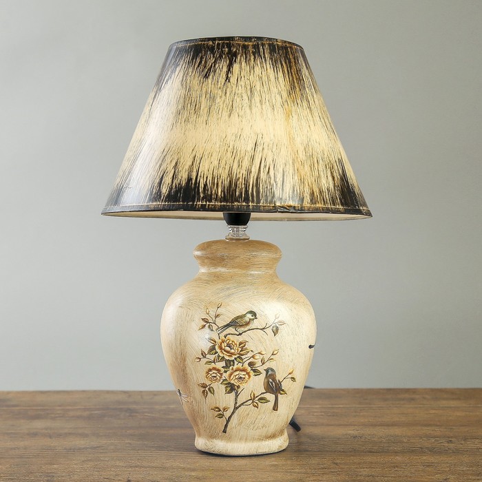 Лампа настольная "Птица в цветочном саду" Е14 220В МИКС 35,5х24,5х24,5 см