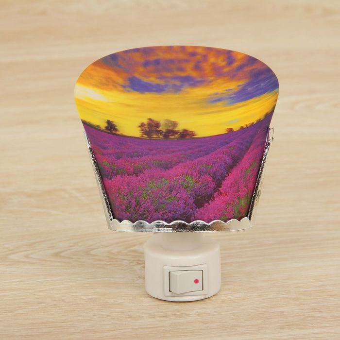 Ночник пластик "Лавандовое поле" Е9 220В 12,5х9х6,5 см