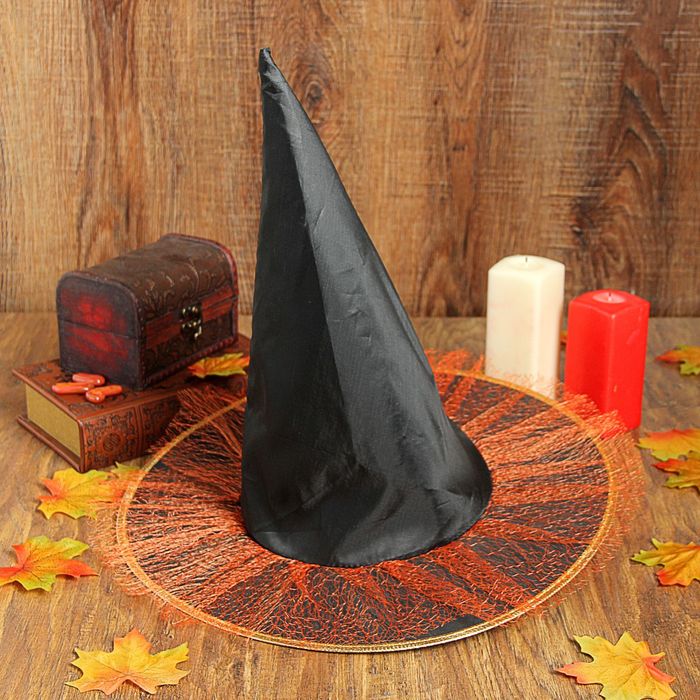 Карнавальная шляпа "Ведьмочка", цвет оранжевый
