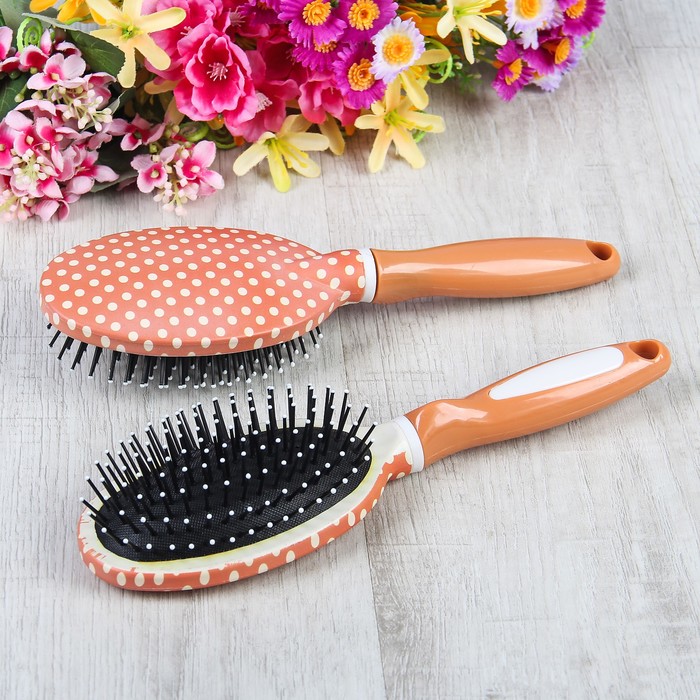 Расчёска массажная, овальная, цвет МИКС