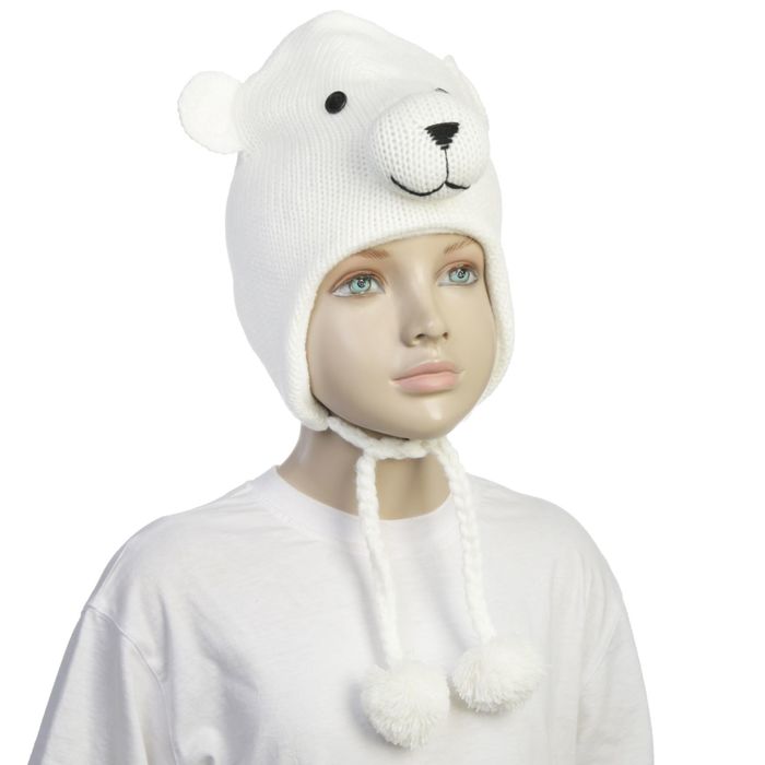 Шапка детская "Миша" на завязках, р-р 52-54