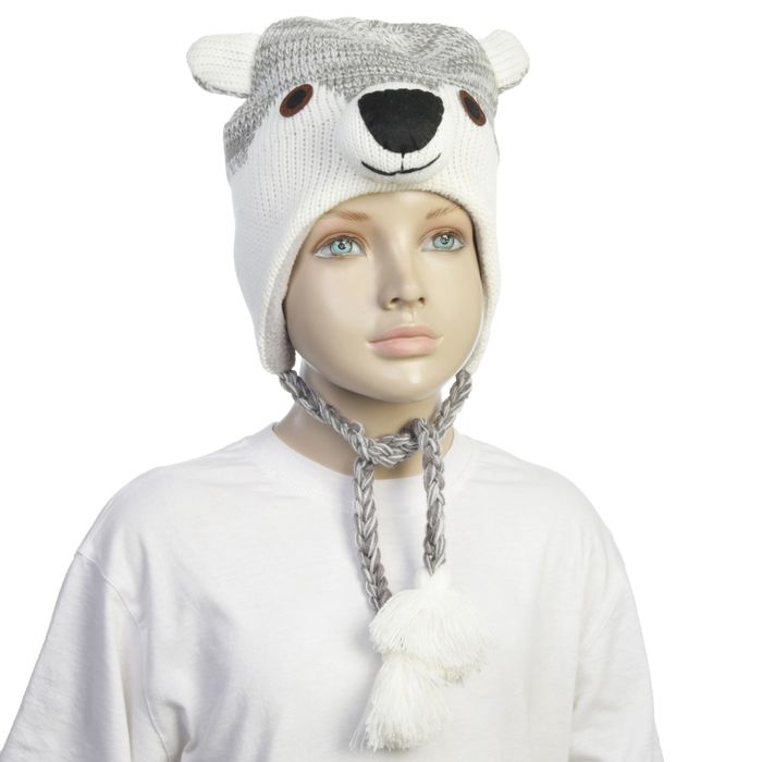 Шапка детская "Хаски" на завязках, р-р 48-50