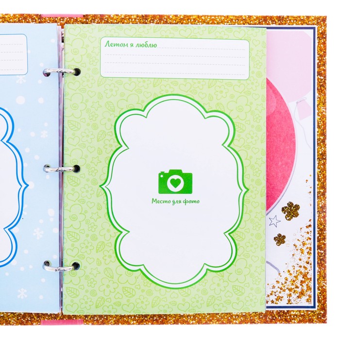 Анкета для девочек на кольцах с наклейками "Моя суперская анкета", твёрдая обложка, 60 страниц