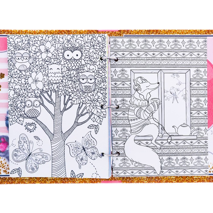 Анкета для девочек на кольцах с наклейками "Моя суперская анкета", твёрдая обложка, 60 страниц