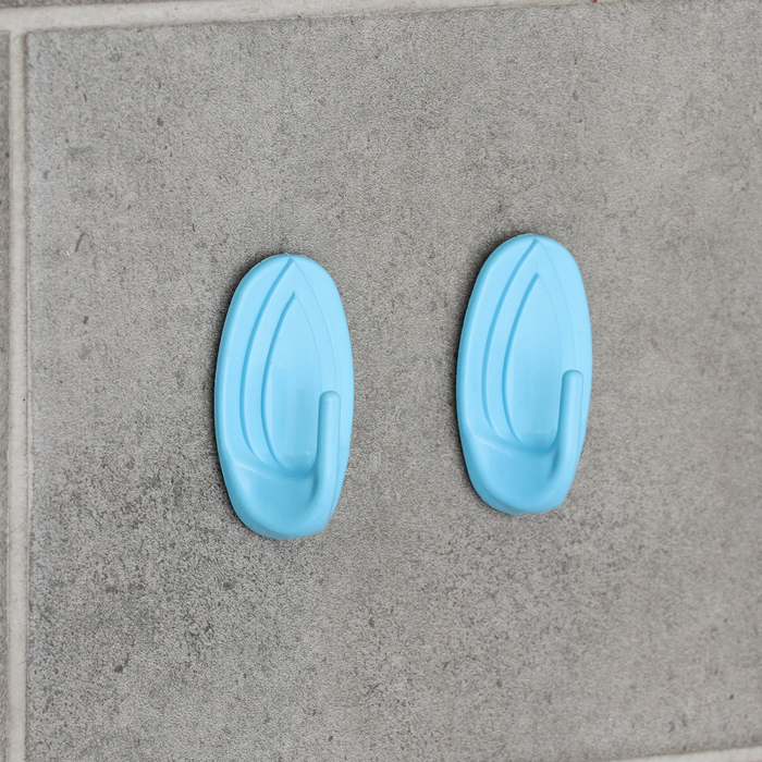 Набор крючков самоклеящихся 2 шт, цвет МИКС