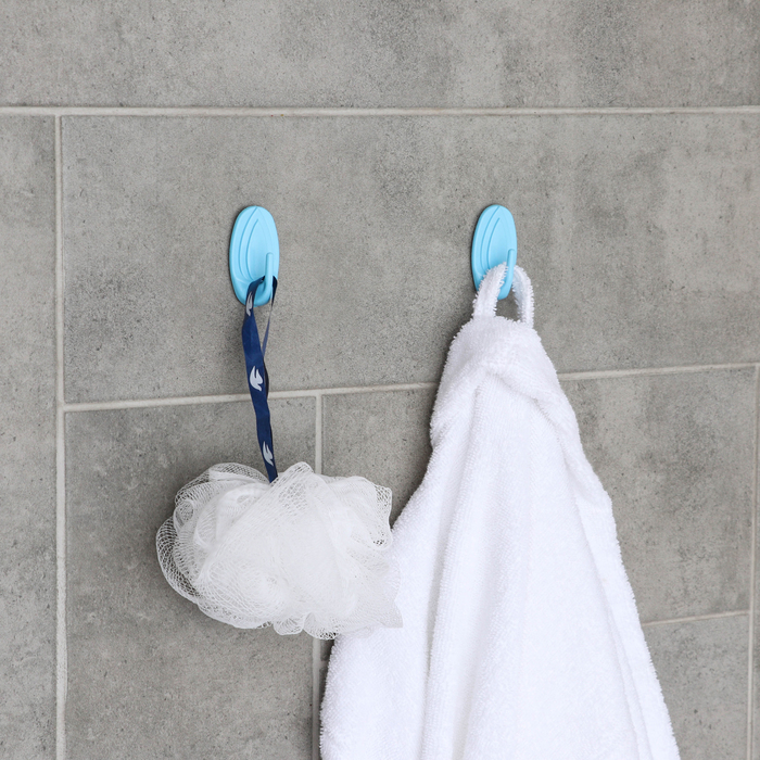 Набор крючков самоклеящихся 2 шт, цвет МИКС