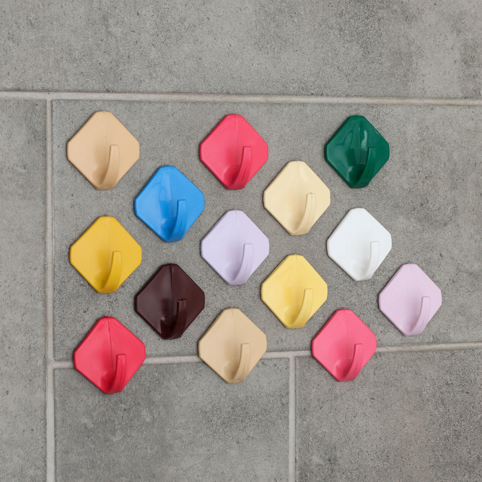 Крючок настенный "Ромб", самоклеящийся, цвет МИКС