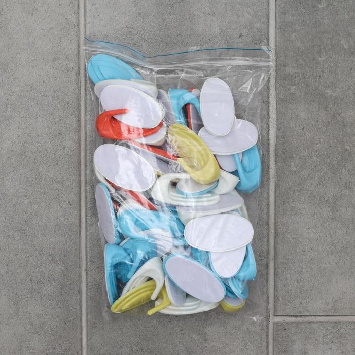 Крючок настенный, овальный, самоклеящийся, цвет МИКС