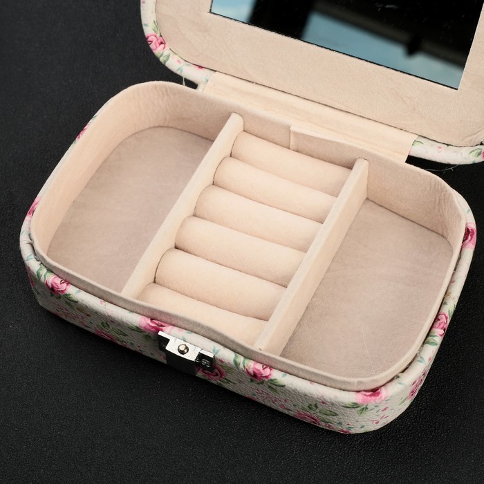 Шкатулка кожзам для украшений "Розовые розы. I love you" 5х10х15 см