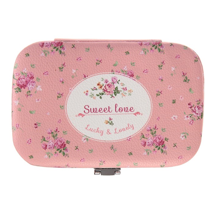 Шкатулка кожзам для украшений "Розочки шебби-шик" 5х10х15 см