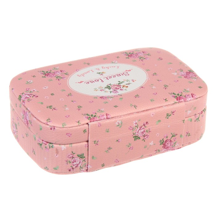 Шкатулка кожзам для украшений "Розочки шебби-шик" 5х10х15 см