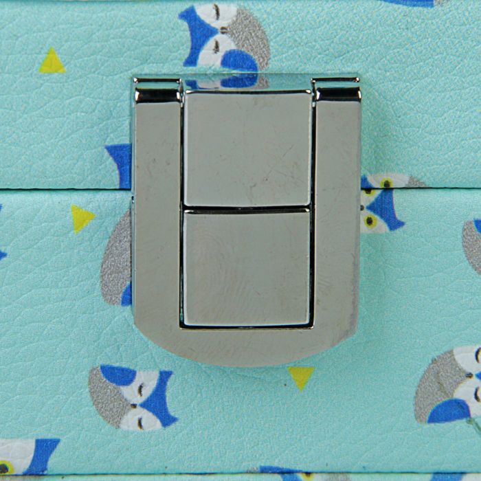 Шкатулка кожзам для украшений "Совушки на голубом" 6,8х23,7х18,5 см