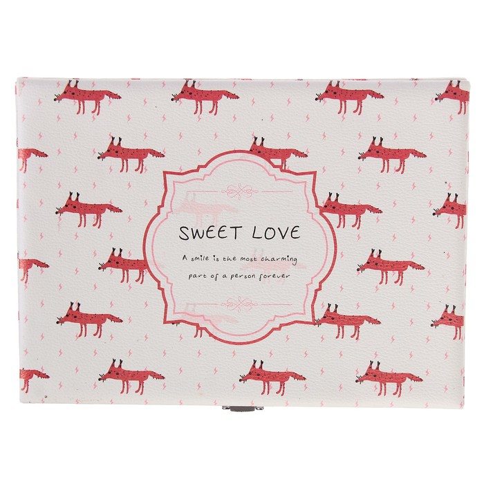 Шкатулка кожзам для украшений "Лисичка" 6,8х23,7х18,5 см