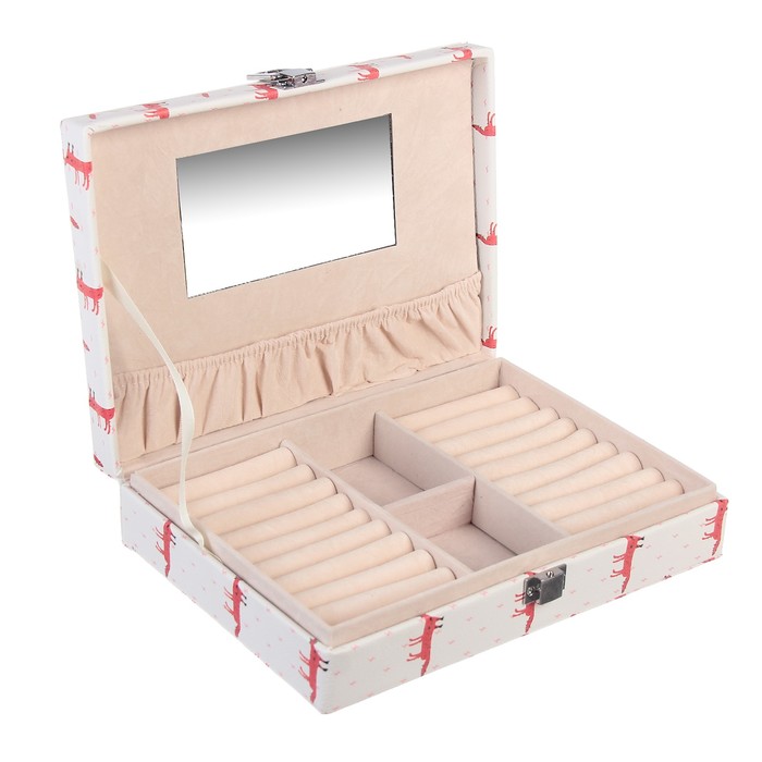 Шкатулка кожзам для украшений "Лисичка" 6,8х23,7х18,5 см