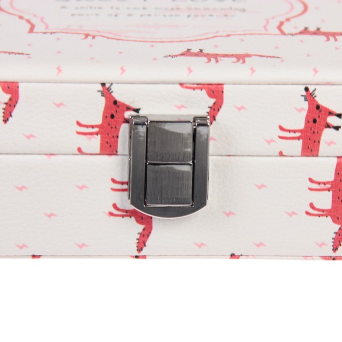 Шкатулка кожзам для украшений "Лисичка" 6,8х23,7х18,5 см