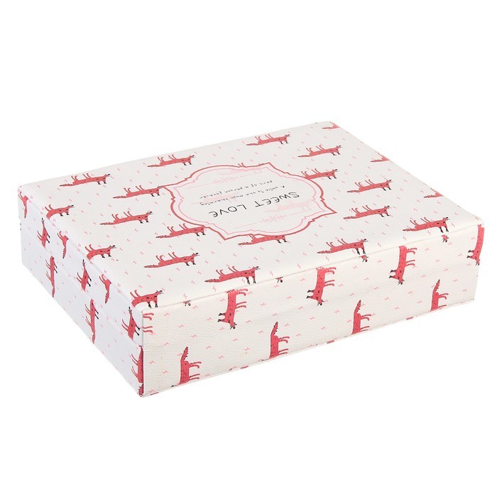 Шкатулка кожзам для украшений "Лисичка" 6,8х23,7х18,5 см