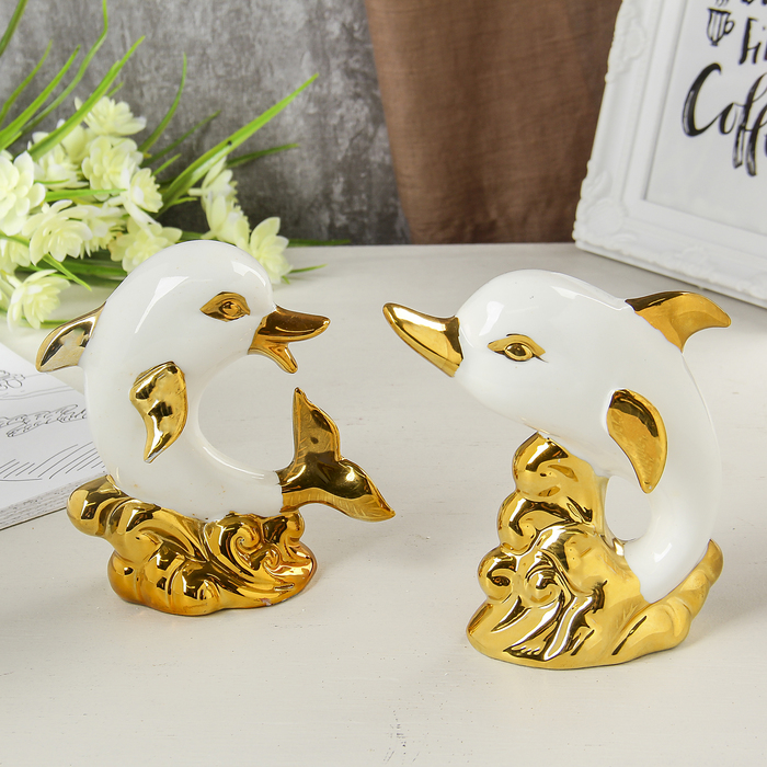 Сувенир "Дельфины на волне", набор 2 шт.