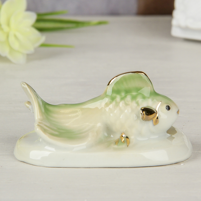 Сувенир керамика "Рыбка "Живите богато" 4,5х7,5х3,5 см