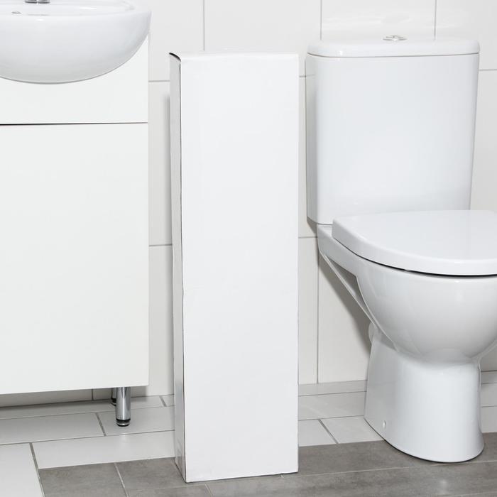 Ёрш для унитаза с подставкой напольный, 22×22×82 см, с держателем для туалетной бумаги, цвет хром