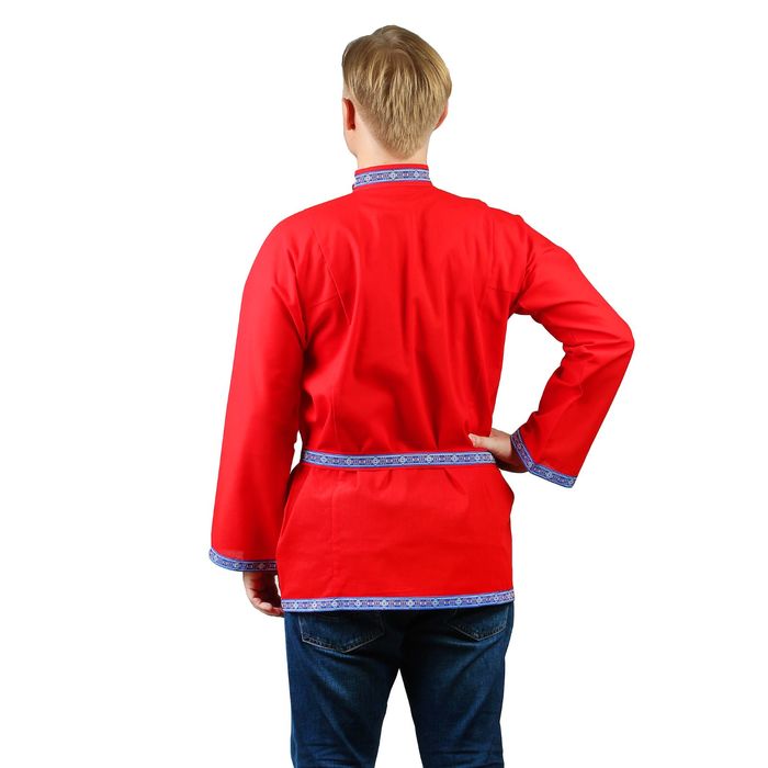 Косоворотка "Емеля", цвет красный, тесьма МИКС, р-р 44-46