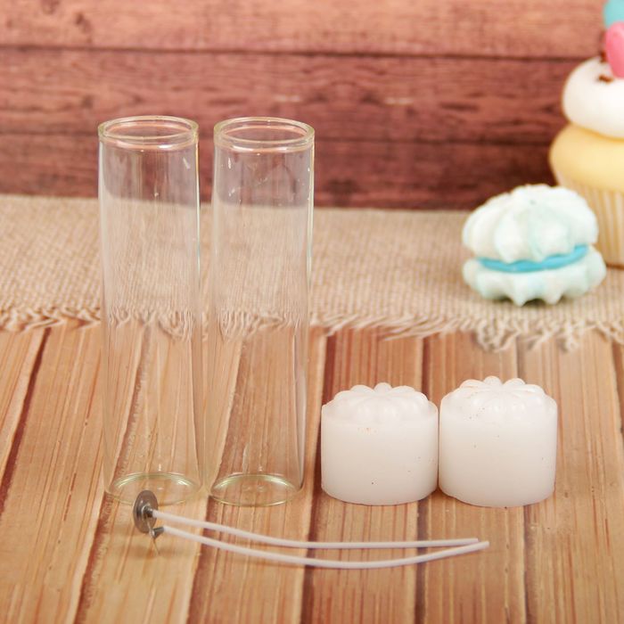 Набор для создания восковой свечи с песком "Шоколадный кекс"