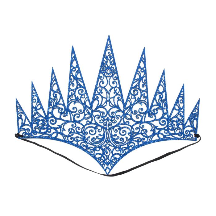 Корона "Королева" на резинке, цвет синий