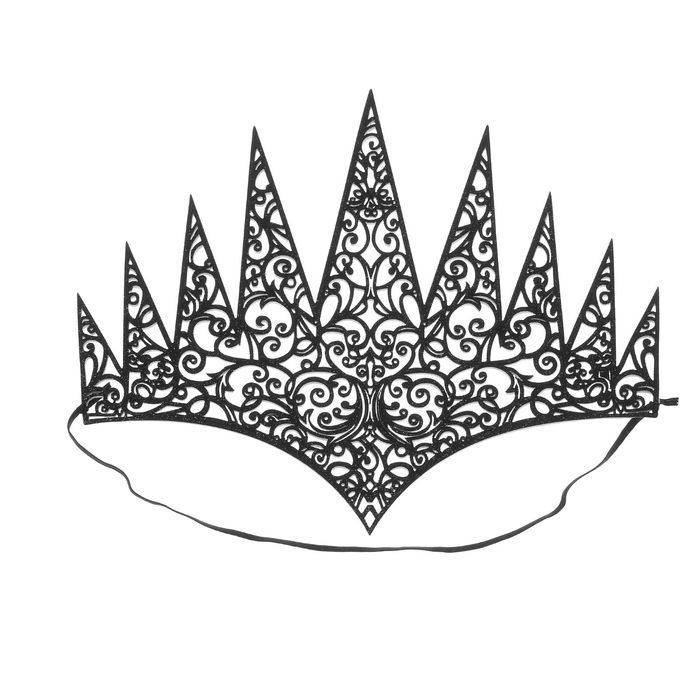 Корона "Королева" на резинке, цвет черный