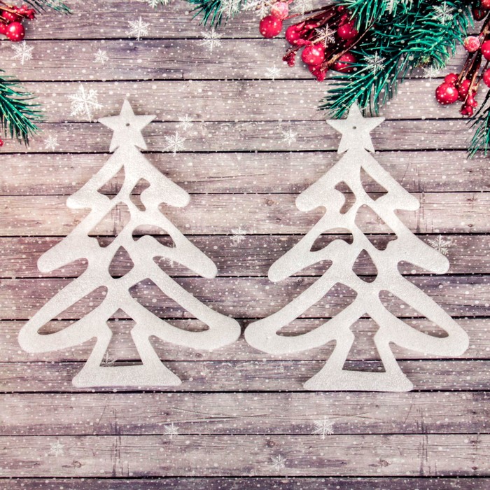 Основа для творчества и декорирования "Елочка №2" разм 1 шт 14,9*19 см, набор 2 шт, с подвес