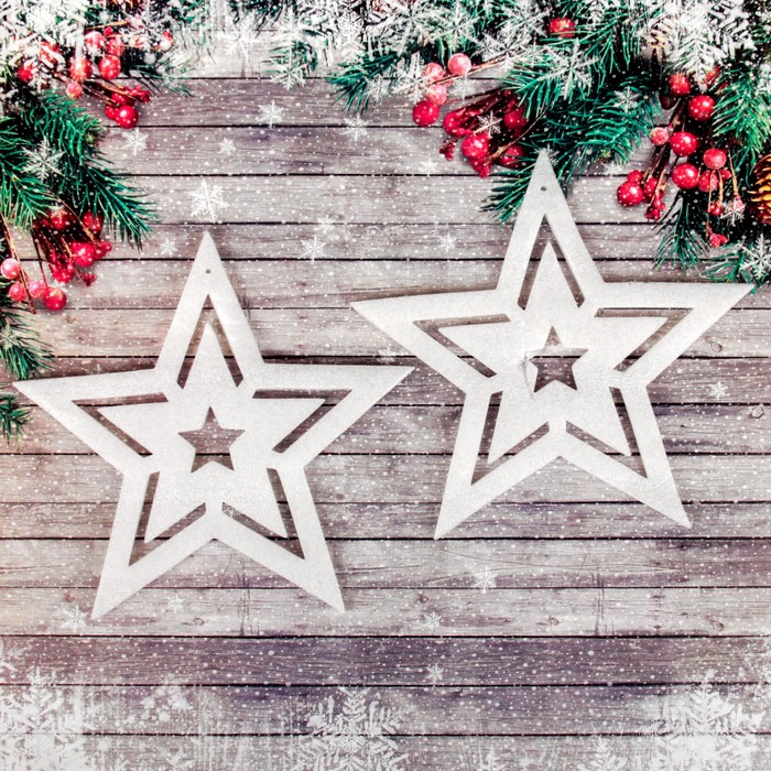 Основа для творчества и декорирования "Звездочка", разм 1 шт 22*22 см, набор 2 шт, с подвес