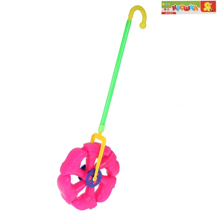 Каталка на палке «Колесо», диаметр 23 см, высота 29 см, МИКС