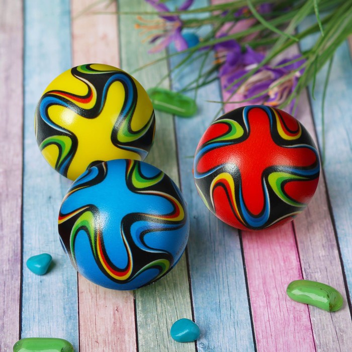 Мяч мягкий "Узор" 4,5 см, цвета МИКС