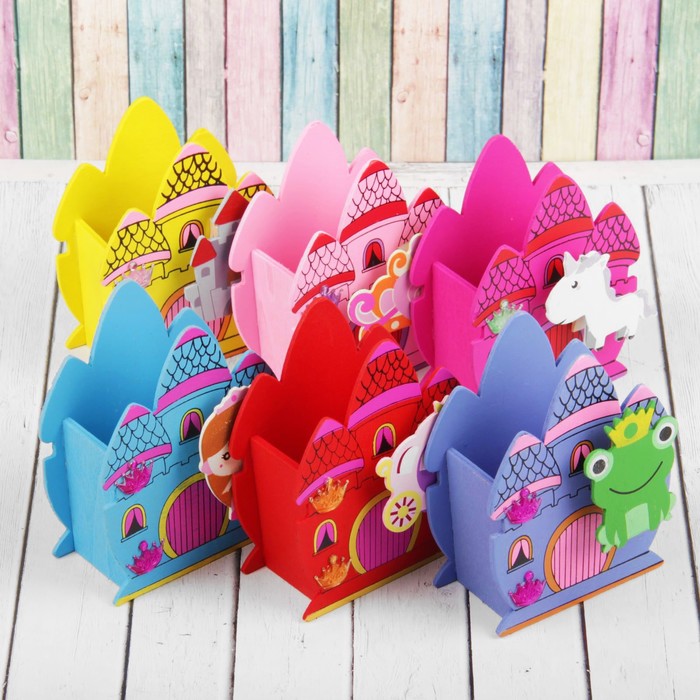 Карандашница &quot;Волшебный замок&quot; с прищепкой, МИКС
