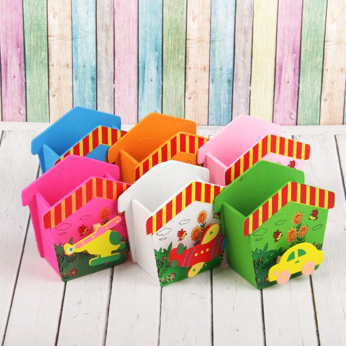 Карандашница &quot;Транспорт&quot; с прищепкой, МИКС