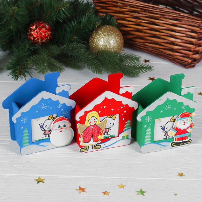 Карандашница "Снежный домик", МИКС