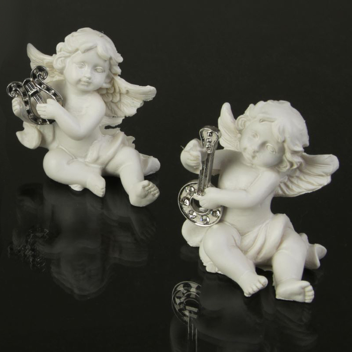 Сувенир полистоун "Белоснежный ангел с музыкальным инструментом" МИКС 5х5х3 см