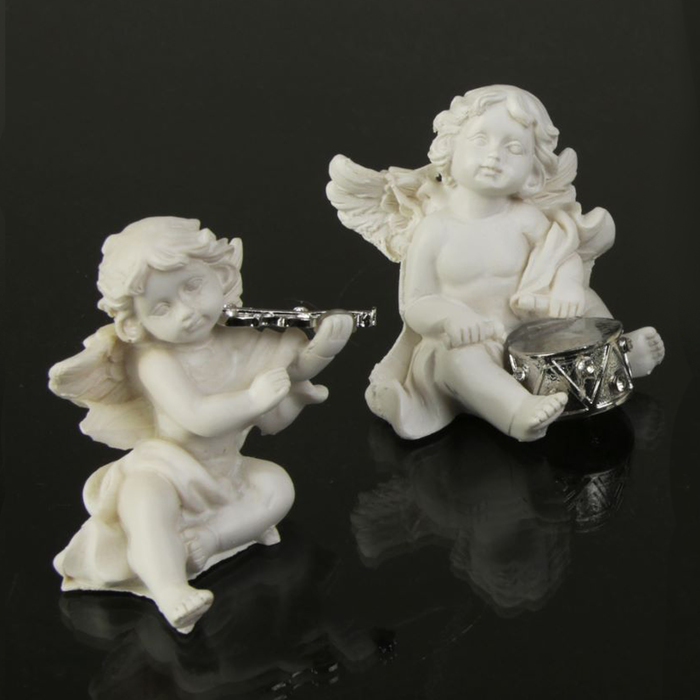 Сувенир полистоун "Белоснежный ангел с музыкальным инструментом" МИКС 5х5х3 см