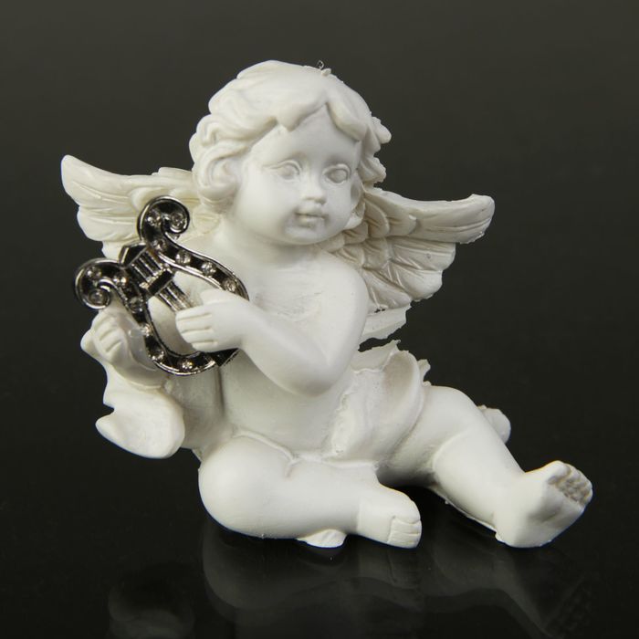 Сувенир полистоун "Белоснежный ангел с музыкальным инструментом" МИКС 5х5х3 см