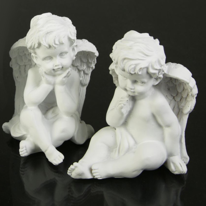 Сувенир полистоун "Белоснежный ангел-пухляш" МИКС 8,5х6,5х5,5 см