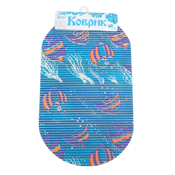 Коврик для ванной овальный, цвет МИКС