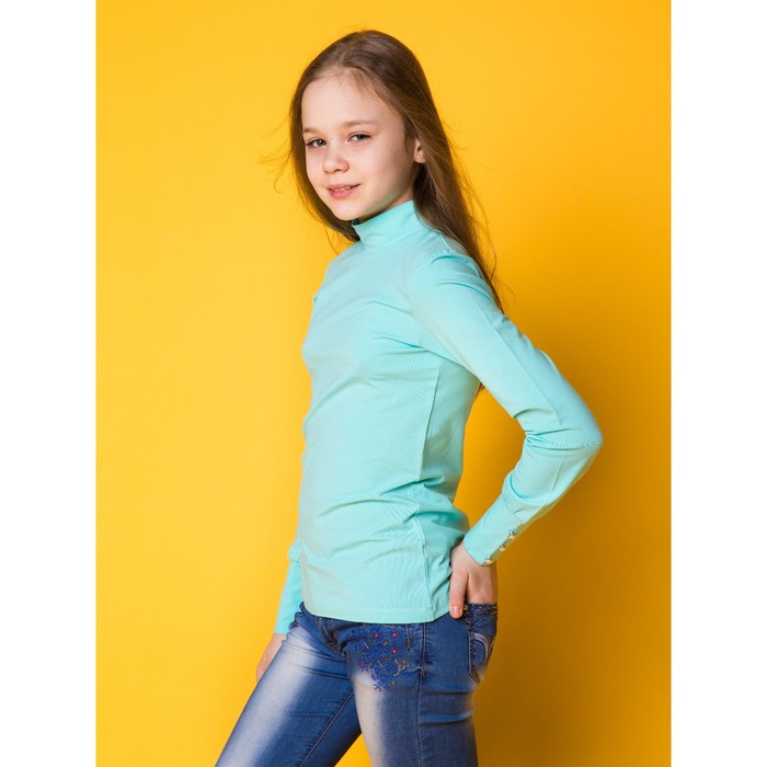 Водолазка для девочки, рост 158 см, цвет бирюзовый
