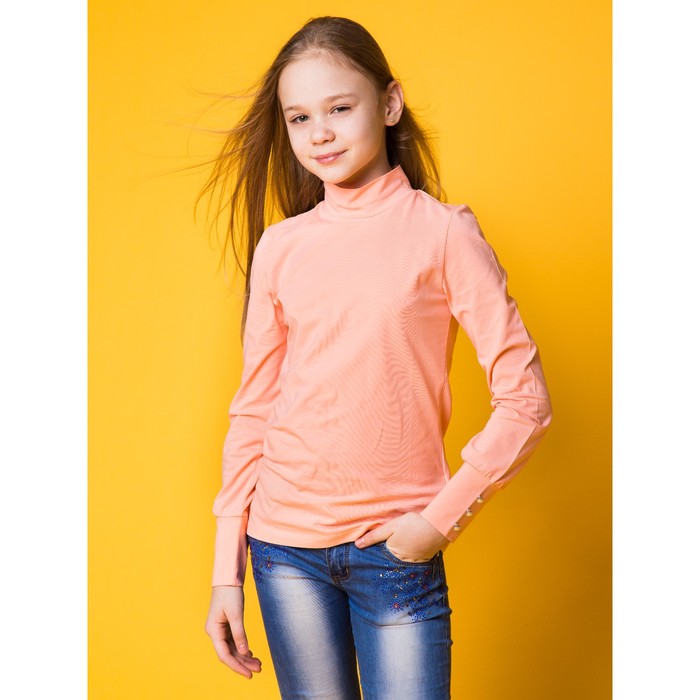 Водолазка для девочки, рост 134 см, цвет персиковый