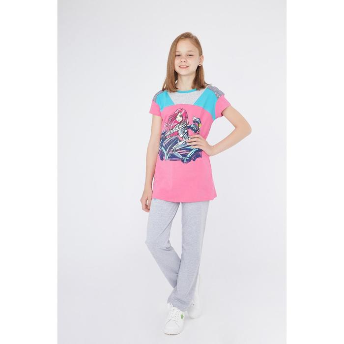 Брюки спортивные для девочки, рост 152 см, цвет серый меланж